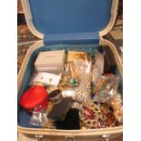 A quantity of costume jewellery, including beads, brooches, earrings etc