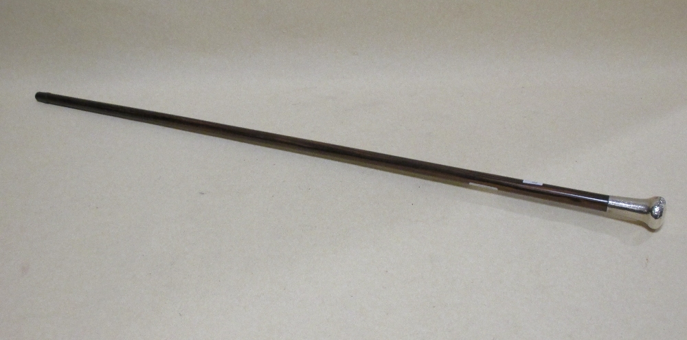 A silver mounted hardwood walking cane, another with silver cap, a walking cane, stick and - Image 2 of 2