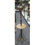 A late Victorian Benson style brass and wrought iron standard lamp