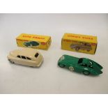 Dinky Toys No.153 Standard Vanguard Saloon, beige, very good in box; Dinky Toys 163 Bristol Sports
