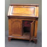 A 19th century Continental bureau base, possibly satin birch or birdseye maple, 98 x 79 x 46cm