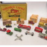 Four Charbens Miniature models, boxed; Benbros AA motorcycle and rider (box damaged); a Matchbox