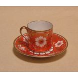 A cabinet cup and saucer comprising of a Spode cup and matched saucer by Coalport