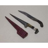 A Pia Ketter Ceylonese dagger and a Pesh Katz dagger in leather scabbard