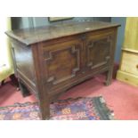 A 17th century oak coffer chest, 72 x 102 x 51cm