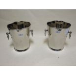 A pair of nickel plated wine buckets, with ring handles