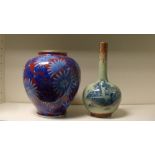 A late 19th century Fukugawa ovoid vase together with a bottle vase, 21.5cm (8.5 in) and 24cm (9.5