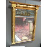 A Regency gilt pier mirror, with vierre eglomise panel, 88 x 68cm