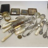 WITHDRAWN - Three silver 'London Bulldog Society' teaspoons, early 20th century, and assorted plated