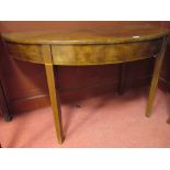 A pair of George IV mahogany D end tables, on tapering square legs, 73cm high, 135cm wide each (2)