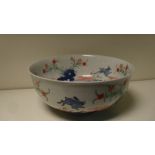 A 19th century Kakiemon style bowl, six character mark of Wanli, 22cm (8.75 in) diameter  This has