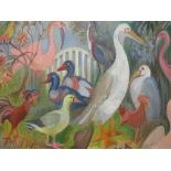 Lydia Roundell (British, 20th Century), Exotic Birds, signed lower left "Lydia Roundell", oil on