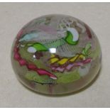 A ribbon glass paperweight, approx. 9.5cm diameter