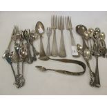 A quantity of silver and silver plated cutlery