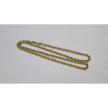 A rope chain, stamped 750 to clasp, overall length 45cm, 9.6g