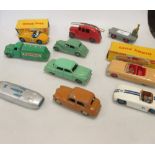 Dinky Toys 132 Packard, pale brown, box damaged; 109 Austin Healey 100, light rust to base-plate,