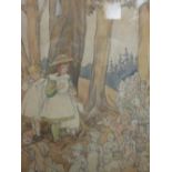 WITHDRAWN - Cecily Ransome, fairytale woodland scene with characters, watercolour and pencil,