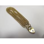 A 9ct double chain curblink bracelet with clasp 36g