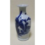 An 18th century and two other Chinese blue and white vases, the smallest 22cm and tallest 28cm