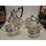 A four piece silver teaset, Sheffield 1973, approx. 58oz gross