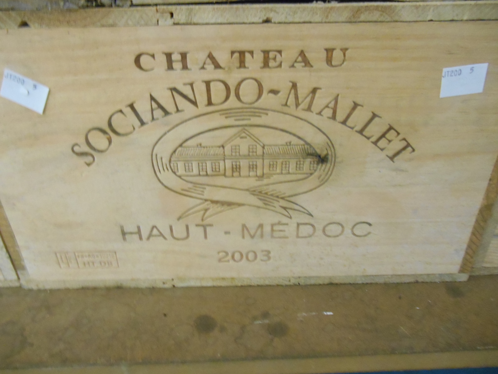 Chateau Sociando Mallet, Haut Medoc 2003, twelve bottles in owc