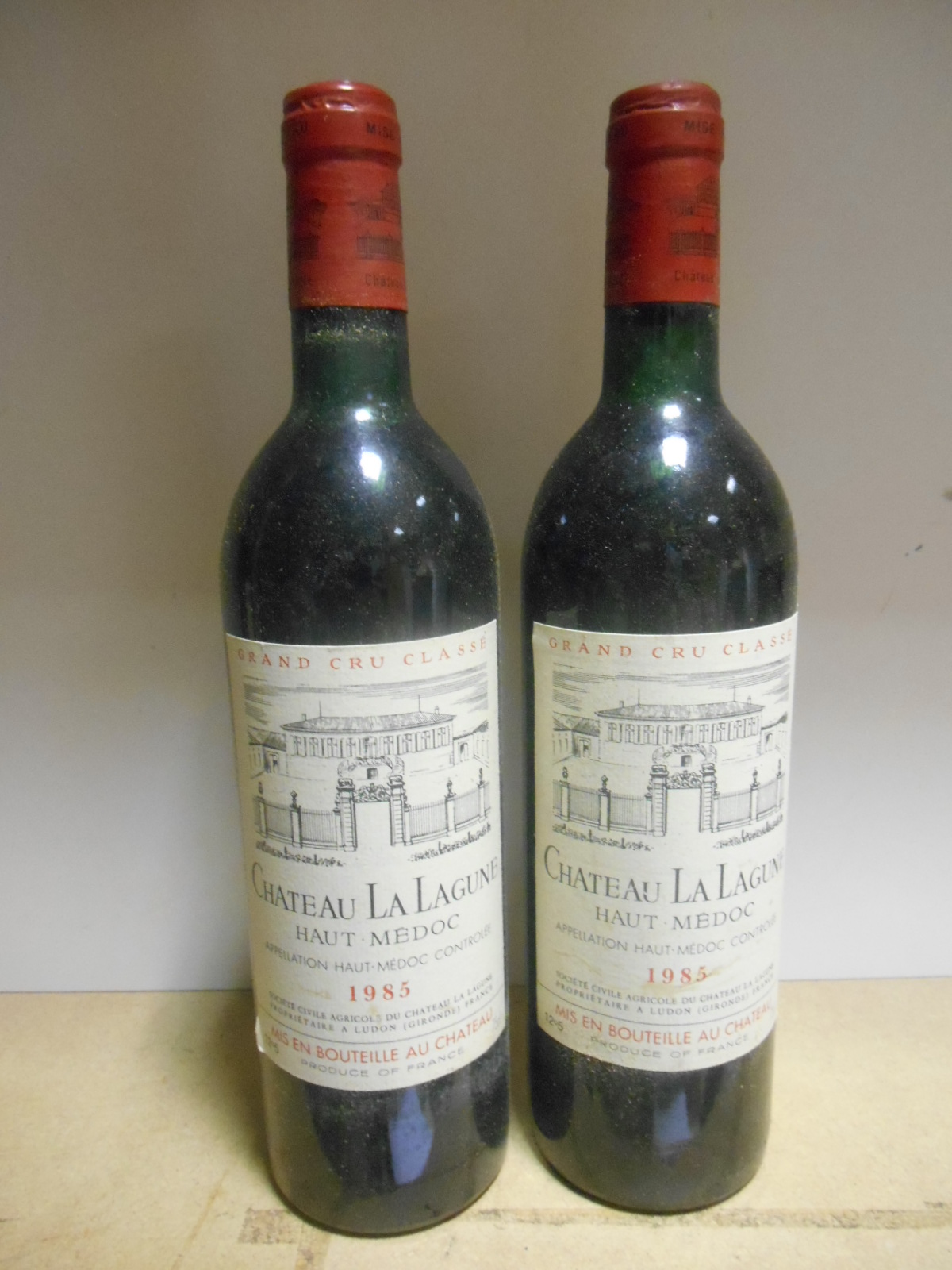 Chateau La Lagune, Haut-Medoc 3eme Cru 1985, two bottles (levels very top shoulder); together with