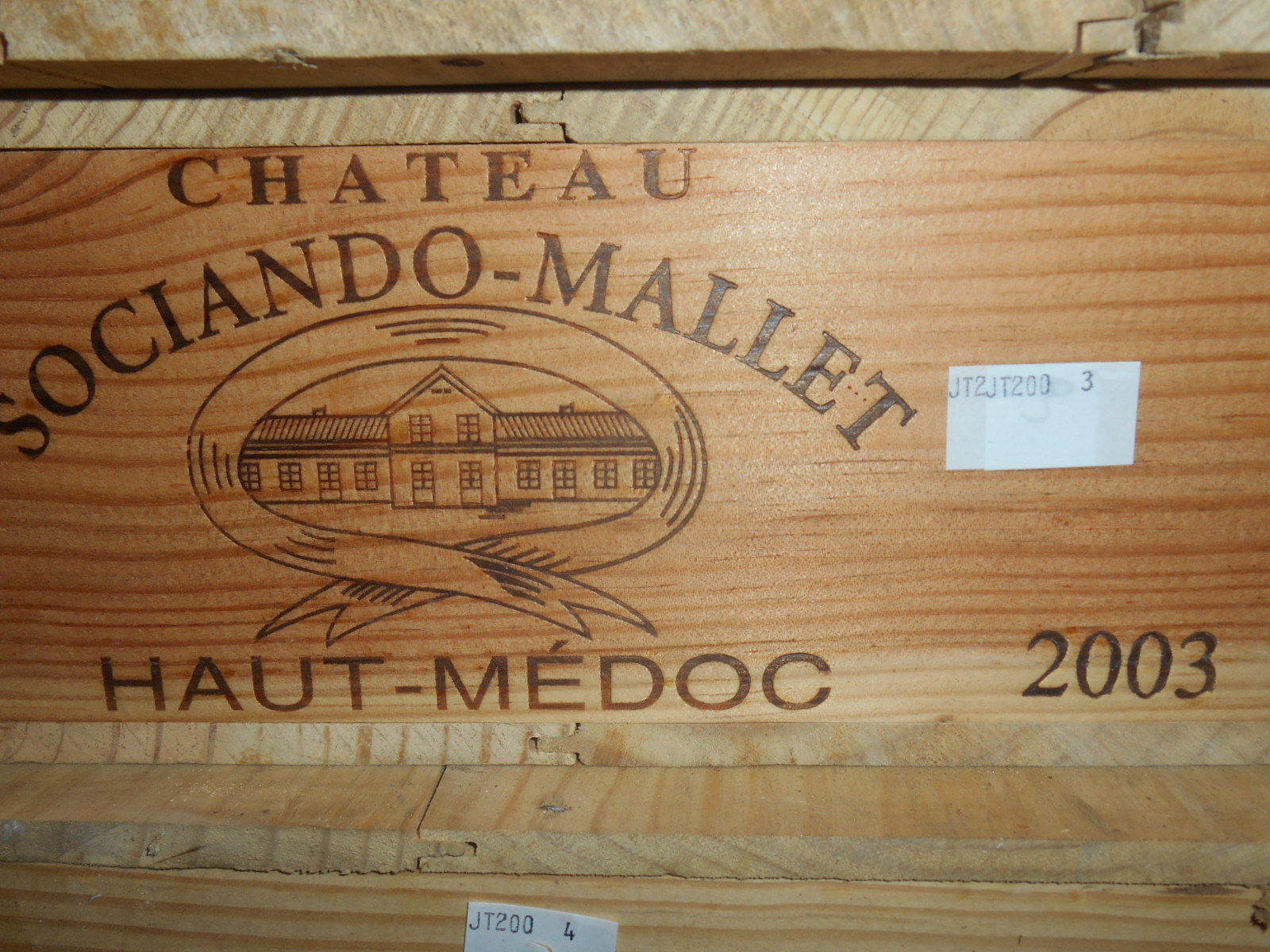Chateau Sociando Mallet, Haut Medoc 2003, six bottles in owc