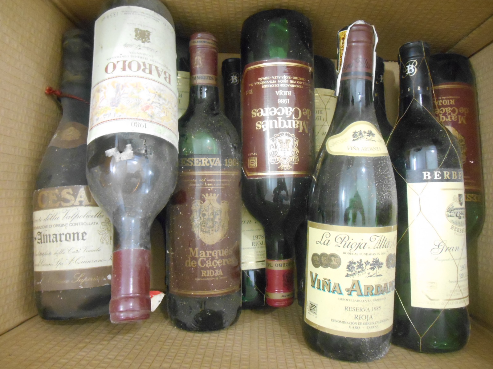 Riojas. Berberana Gran Reserva 1978, five bottles (levels top shoulder or better); Marques de