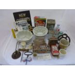 A quantity of assorted kitchenalia and related showcards etc.