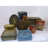 A quantity of assorted tins.