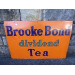 A Brooke Bond dividend Tea rectangular enamel sign, with two minor retouched spots, otherwise