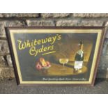 A framed and glazed Whiteway's Cyders pictorial showcard, 31 1/2 x 23 1/2".