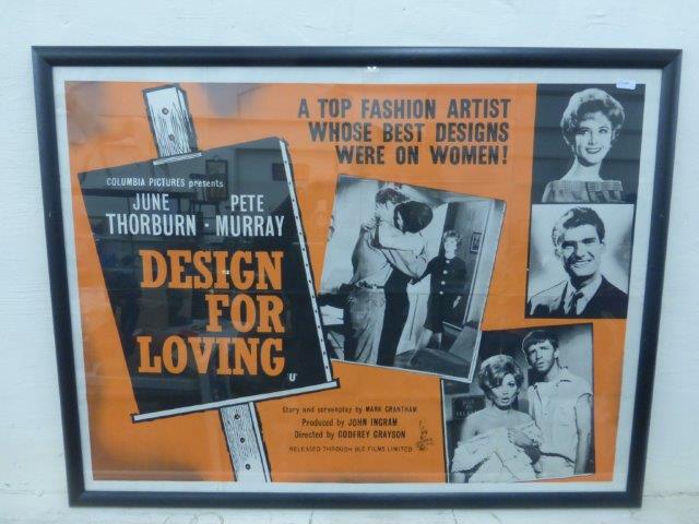 An original film poster advertising 'Design for Loving', framed and glazed, 42 x 32".