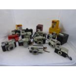 Yesterday's World Camera Shop - a box of assorted cameras to include Ilford 'Super Sport', Petril,