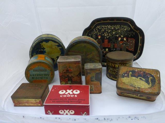 A selection of various confectionary tins.