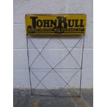 A John Bull part enamel newspaper rack, 19 1/2 x 30".