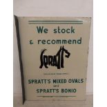 A rare Spratts 'mixed ovals and bonio' double sided enamel sign with hanging flange, in near mint