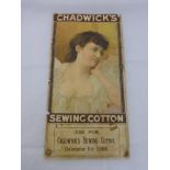 A Chadwick's Sewing Cotton pictorial showcard - calendar for 1896, 7 x 13 3/4".