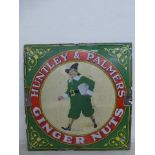 A Huntley & Palmers Ginger Nuts pictorial enamel sign, 18 x 18 1/2".