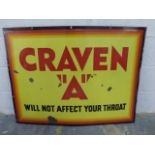 A large Craven 'A' 'Will not affect your throat' rectangular enamel sign, 40 x 30 1/2".