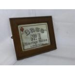 A small 'Bass No.1 Barley Wine in barley bottles' advertising mirror set with original oak frame,