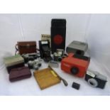 Yesterday's World Camera Shop - a box of assorted cameras to include Kodak Junior, Ilford 'Sprite