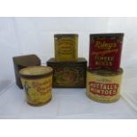 A quantity of assorted toffee and other tins.