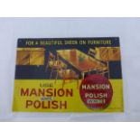 A Mansion White Polish pictorial tin advertising sign by Atlantis (East) Limited, 13 3/4 x 9 1/2".