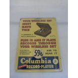 A Columbia Record-Player pictorial poster promoting the product at 59 '6, 14 3/4 x 19 1/2".