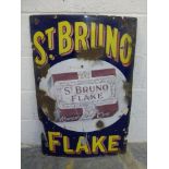 A St. Bruno Flake pictorial packet enamel sign, faded, 24 x 36".