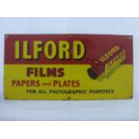 Yesterday's World Camera Shop - An 'Ilford films, Papers & Plates' rectangular enamel sign, in