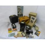 Yesterday's World Camera Shop - a box of assorted cameras to include Houghton Folding 'Klito', a