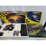 A Scalextric high speed challenge boxed set, with expansion packs.