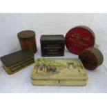 A quantity of assorted toffee and other tins.